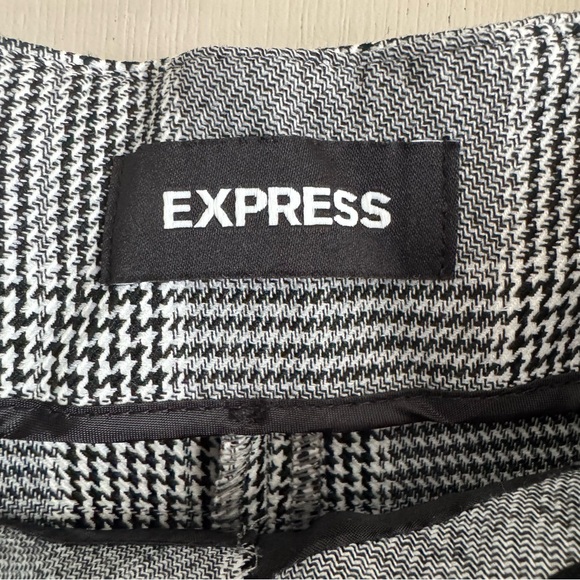 Express Gray Plaid High Rise Wide Leg Trouser Pants - Picture 3 of 6